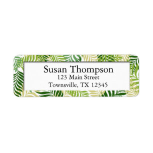 Botanical Fern Leaves Pattern on White
