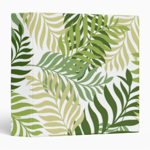 Botanical Fern Leaves Pattern on White Binder