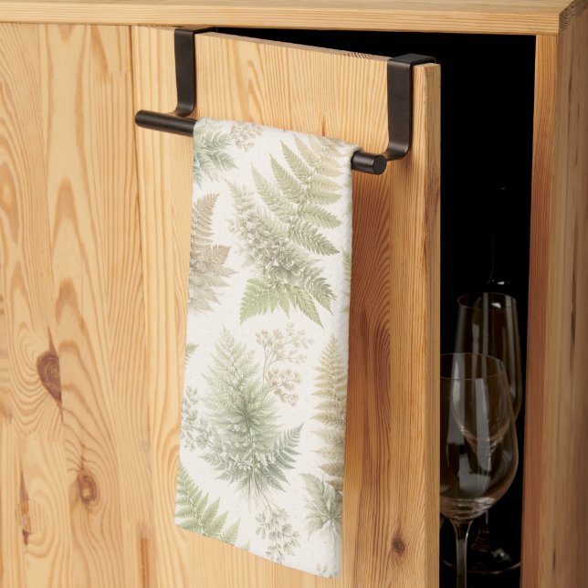 Botanical Fern Pattern Kitchen Towel (Thirds Fold)