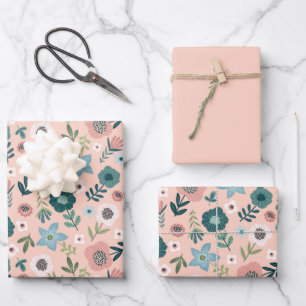 Botanical Festive Holiday and Birthday Custom Wrap Wrapping Paper Sheet