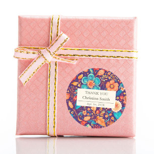 Botanical Festive Retirement Party Thank You Classic Round Sticker