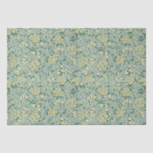 Botanical Floral Antique Pattern Teal and Yellow Tissue Paper