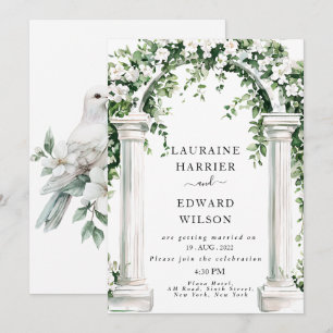 Botanical floral arch wedding invitation