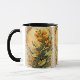 Botanical floral art vintage flower illustration mug