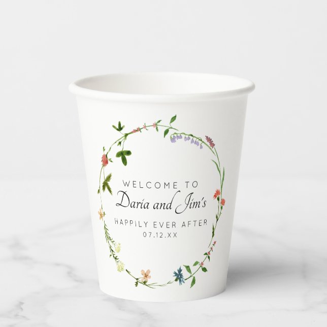 Botanical Floral  Beverage Paper Cups (Front)