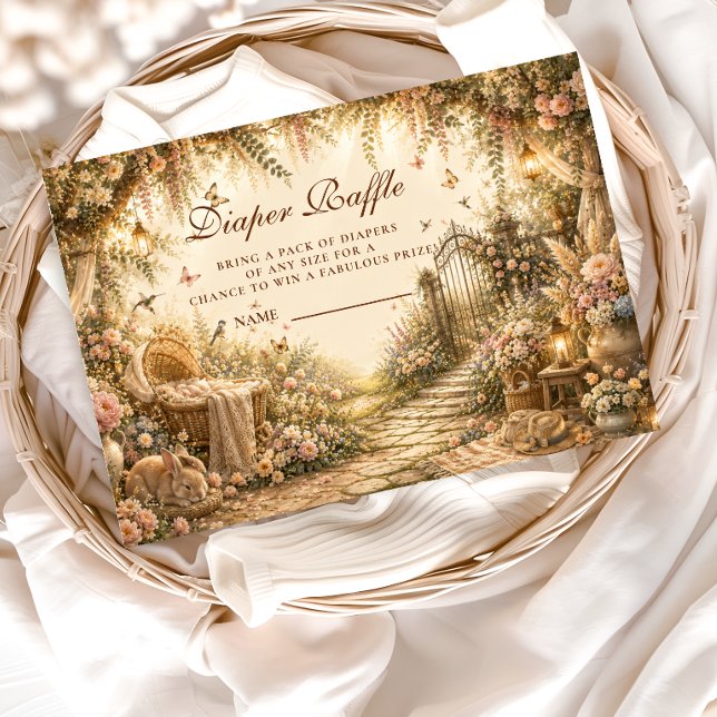 Botanical Floral Boho Diaper Raffle Enclosure Card (Creator Uploaded)