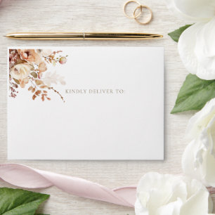 Botanical Floral Bridal Shower Return Address Envelope