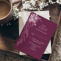 Botanical Floral Burgundy Dusty Rose Wedding