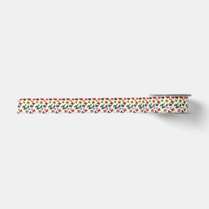 Botanical Floral Butterfly Satin Ribbon