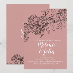 Botanical Floral Carnation Greenery Wedding Invitation
