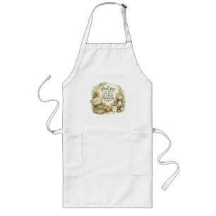 Botanical Floral Cottagecore Inspirational Design Long Apron