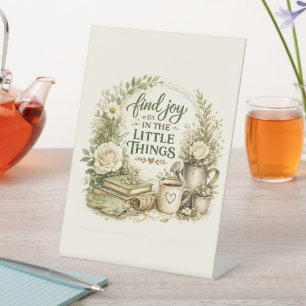 Botanical Floral Cottagecore Inspirational Design Pedestal Sign