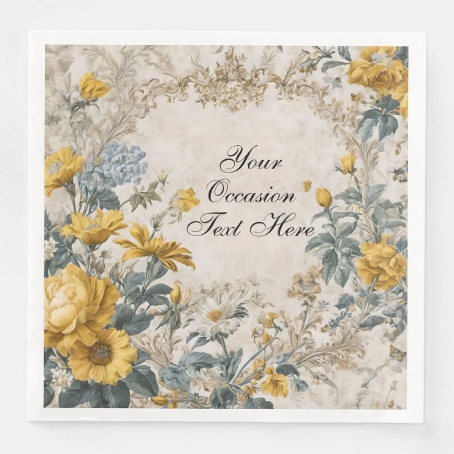 Botanical Floral Design Napkin (Front)