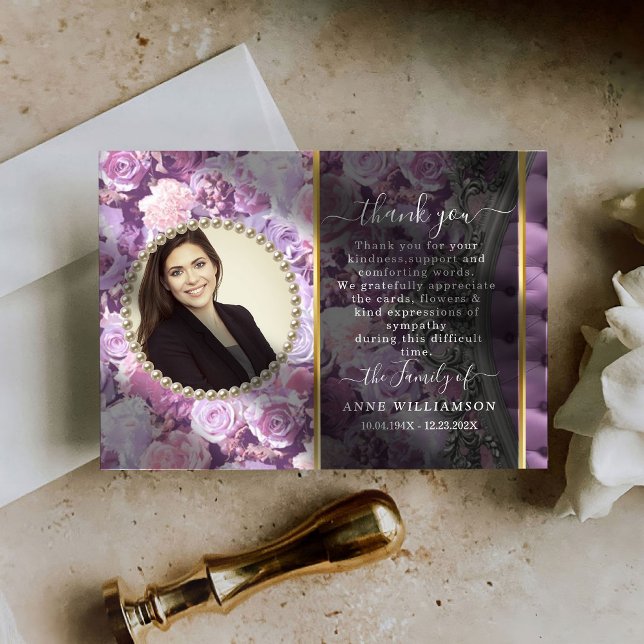 Botanical Floral Funeral Thank You Card (Creator Uploaded)