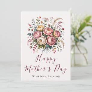 Botanical Floral Happy Mothers Day Card