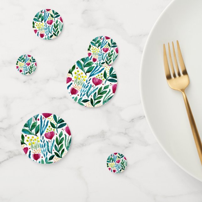 Botanical floral illustration  confetti (Group)
