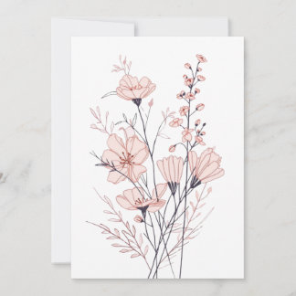 Botanical Floral Illustration | Minimal Nature Aes Holiday Card