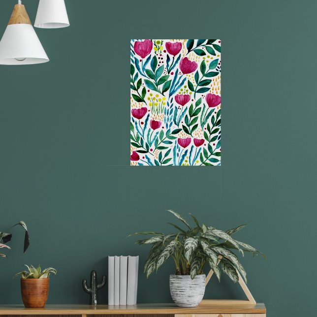 Botanical floral illustration  poster (Living Room 1)