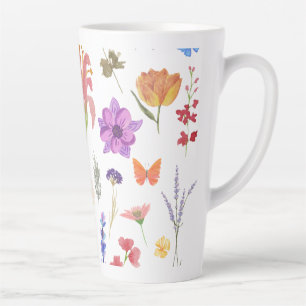 Botanical Floral Latte Mug   Gift for Her