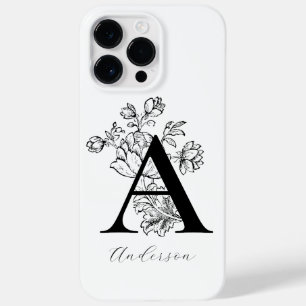 Botanical Floral Monogram Letter A Name   Case-Mate iPhone 14 Pro Max Case