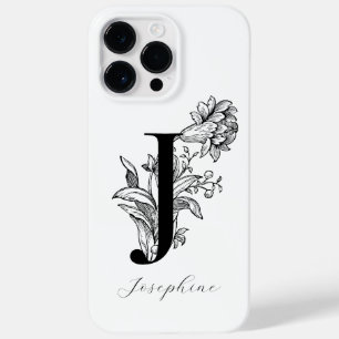 Botanical Floral Monogram Letter J Name      Case-Mate iPhone 14 Pro Max Case