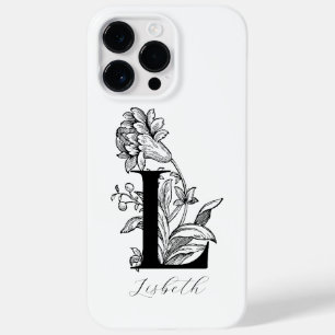 Botanical Floral Monogram Letter L Name        Case-Mate iPhone 14 Pro Max Case