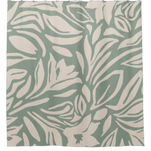 Botanical Floral Pattern in Sage and Cream