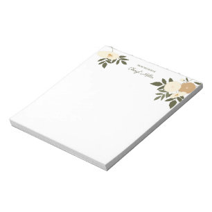 Botanical Floral Personalized Flower Drawing Notepad