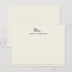 Botanical Floral Personalized Name Card