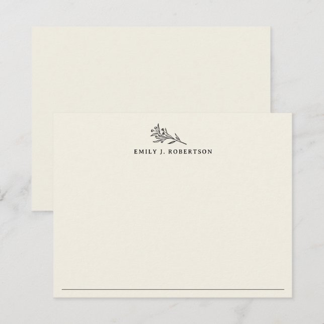 Botanical Floral Personalized Name Card (Front/Back)