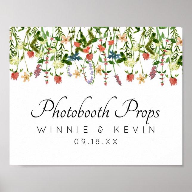 Botanical Floral Photo Booth Sign (Front)