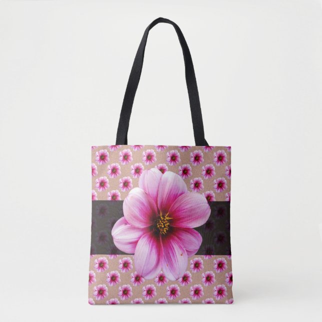 Botanical Floral Pink on any Colour Tote Bag (Front)