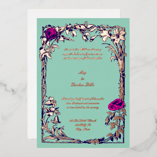 Botanical Floral Rose Vine Border Wedding