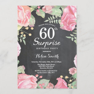Botanical Floral Surprise 60th Birthday Invitation
