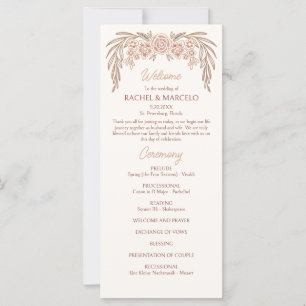 Botanical Floral Terracotta Wedding Program