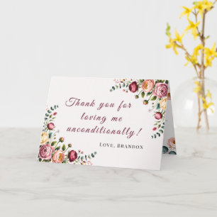 Botanical Floral Thank You Mom Greeting Card