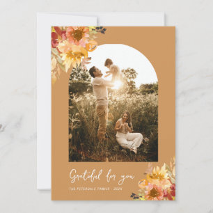 botanical floral thanksgiving card