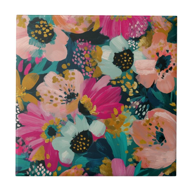 Botanical Floral  Tile (Front)