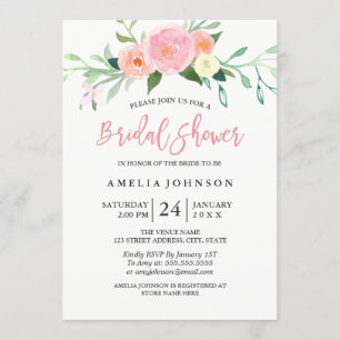 Botanical Floral Watercolor Bridal Shower Card