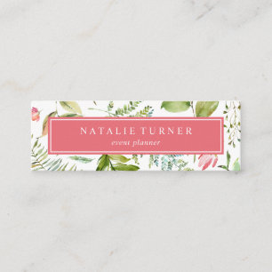 Botanical Floral Watercolor Mini Business Card