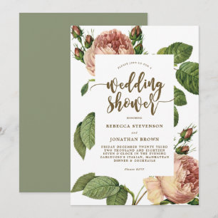 botanical floral wedding shower invitation