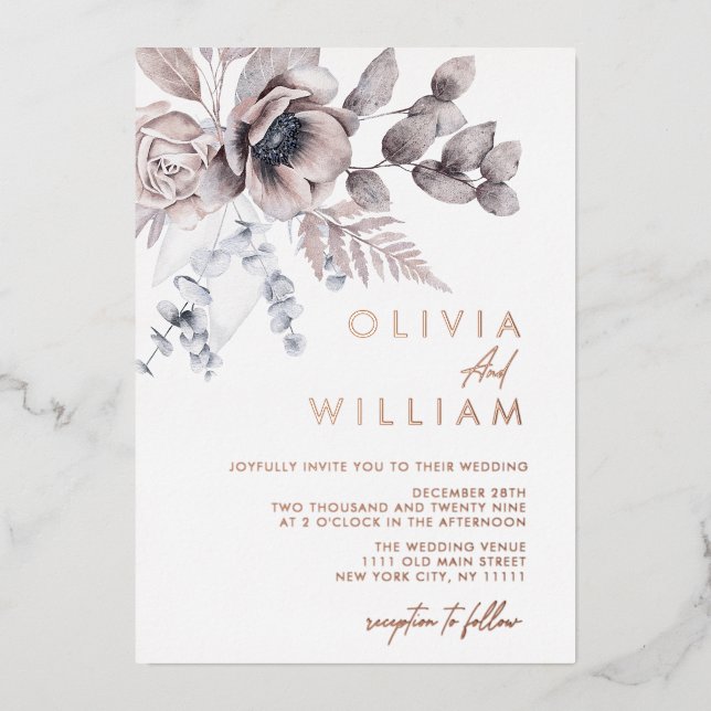 Botanical Floral Winter Christmas Holiday Wedding (Front)