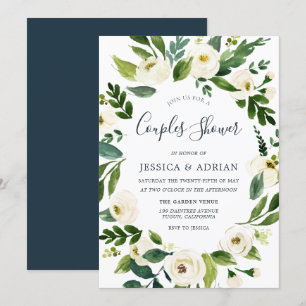 Botanical Floral Wreath Couples Shower Invite