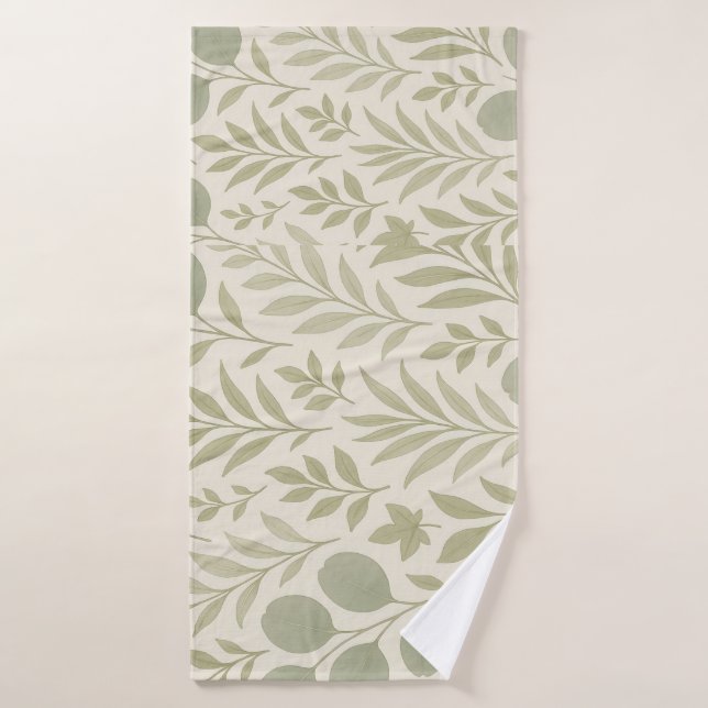 Botanical Flow Seamless Pattern | Luxury Yoga  Bath Towel Set (Bath Towel)