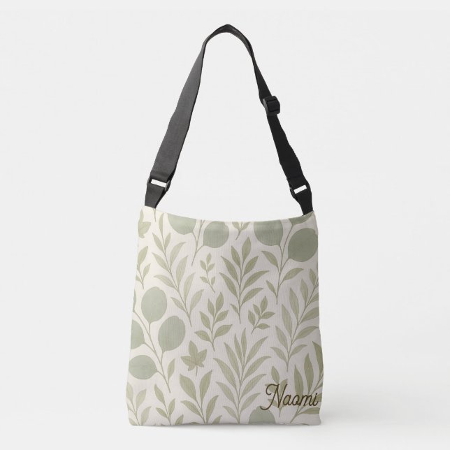 Botanical Flow Seamless Pattern | Luxury Yoga  Crossbody Bag (Front)