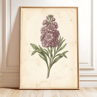 Botanical Flower Art Print Boho Style