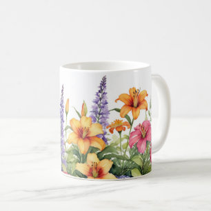 Botanical Flower Garden Pretty Colourful Elegant Coffee Mug