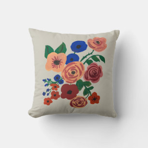 Botanical Flower Garden Throw Pillow