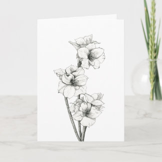 Botanical Flower Illustration Art Card
