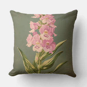 Botanical Flower Illustration Elegant Floral Desig Throw Pillow